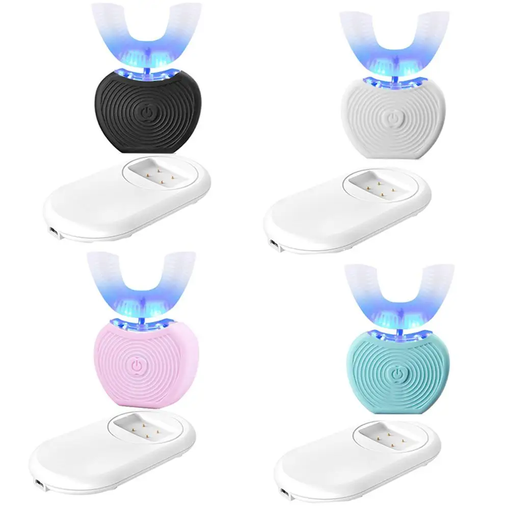 

360 Degree Intelligent Automatic Sonic Electric Toothbrush U Type Multi-mode Toothbrush USB Charging Teeth Whitening Blue Light
