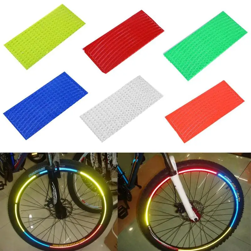 Pegatinas reflectantes de PVC para bicicleta, bicicleta, motocicleta, rueda, neumático