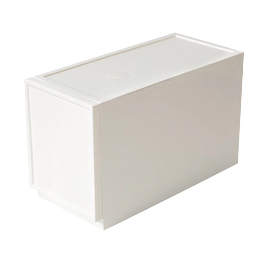 Пластиковый ящик типа Шкаф портативный шкаф для хранения многофункциональный пылезащитный влагостойкий мебель(Белый, средний
