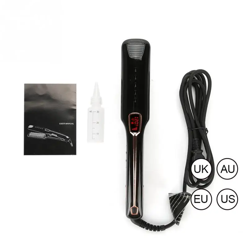 

Hair Straight Ceramic Electric Styling Brush Steam Moisturizing Hair Straightener Brush Hair Flat Iron Infrared Ray Steam Comb