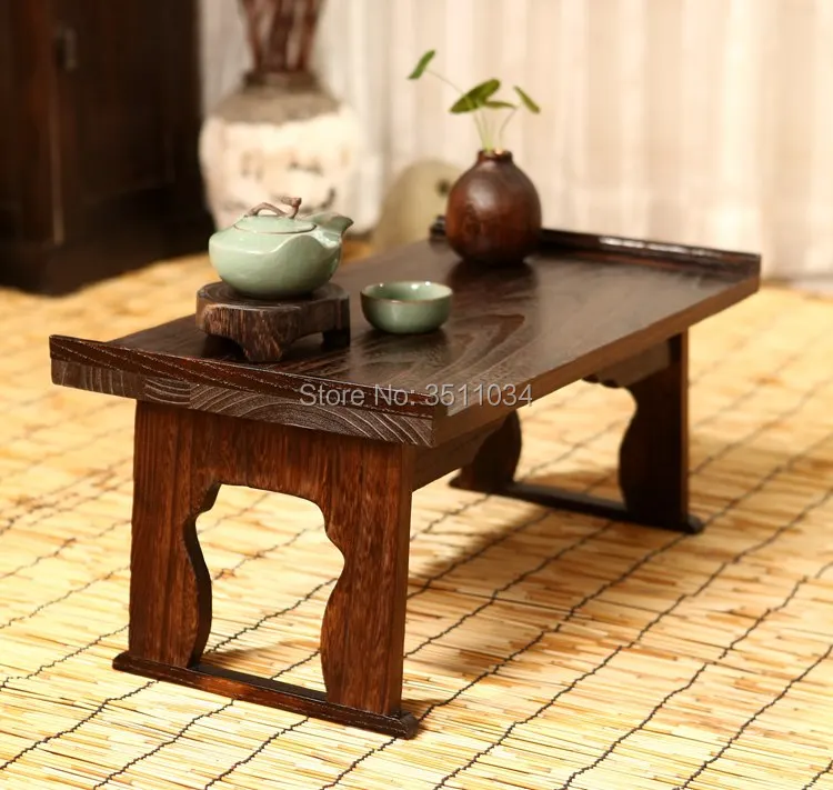 Asian Antique Furniture 68x34x29cm Japanese Floor Table Folding Leg