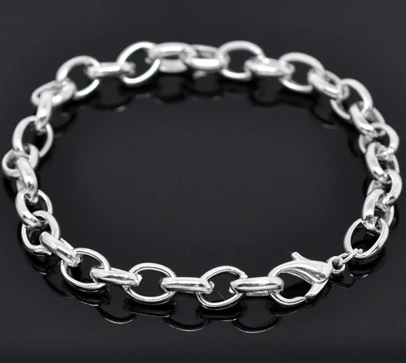 

12 SP Lobster Clasp Bracelets Fit Clip On Charm 20cm (B14181)
