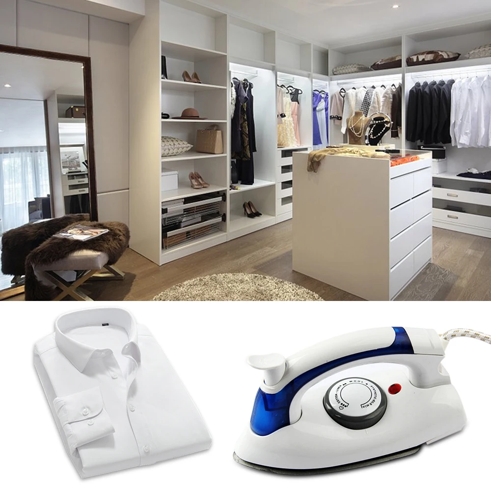 Portable Electric Iron for Ironing Boards Handheld Foldable Dry Steam