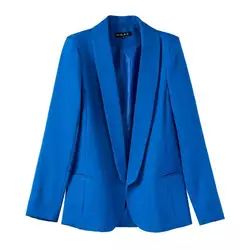 PEONFLY модные женские туфли пиджаки для женщин пальто с длинным рукавом синий куртки Ruched Асимметричный повседневное офисный костюм для дам