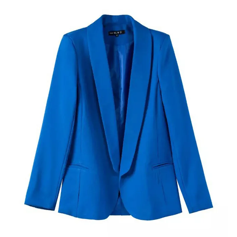 

PEONFLY Fashion Women Blazers Coat Long Sleeve Women Blazers Blue Jackets Ruched Asymmetrical Casual Office Lady Suit Outwear
