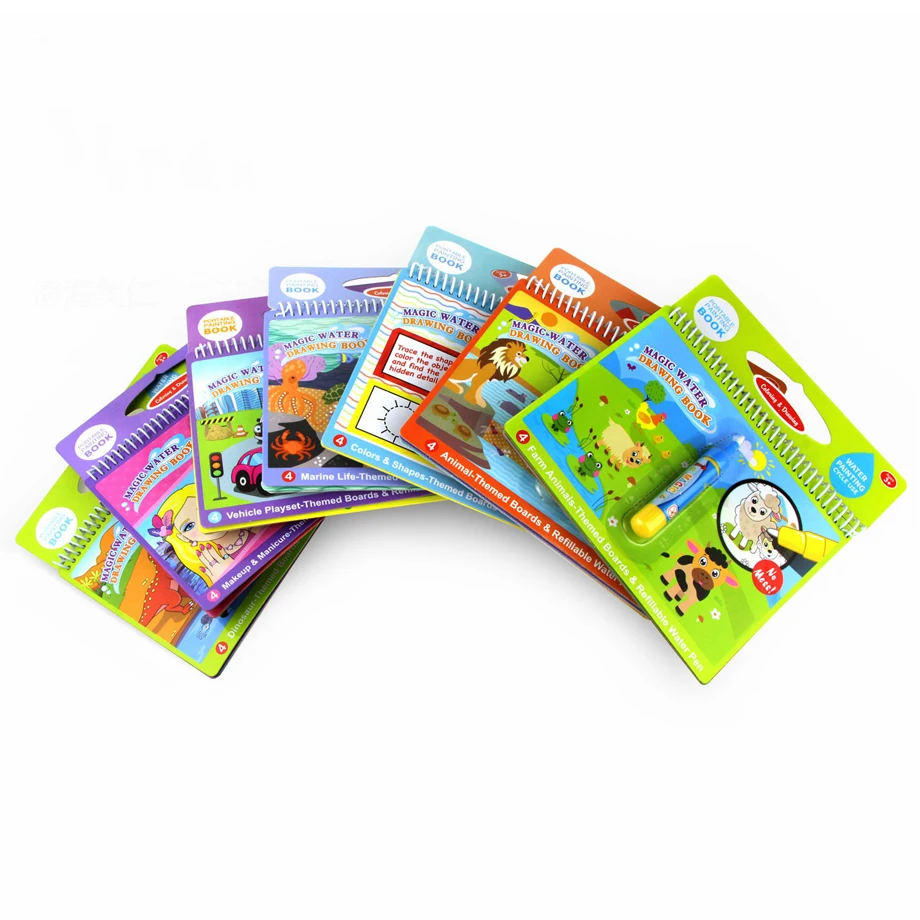 

2019 new arrive Coloring Book Doodle & Magic Pen Painting Drawing Board For Kids Toys Magic Water Drawing Book Birthday Gift