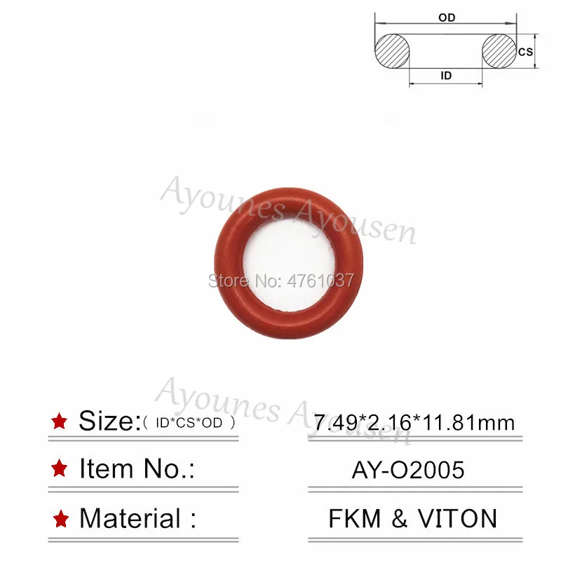 

Free Shipping 20pcs-1000pcs For Mitsubish Mazda Fuel injector Viton Orings 7.49*2.16mm (AY-O2005)