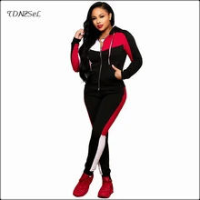 Women Casual Hoodies Trouser 2 Two Piece Set Long Sleeve Zipper Open Stitch Top Elastic Waist Pencil Pant Sport Fitness Twin Set