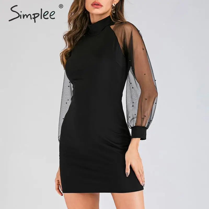 Simplee сексуальное кружевное короткое платье с бисером женское на лето и весну