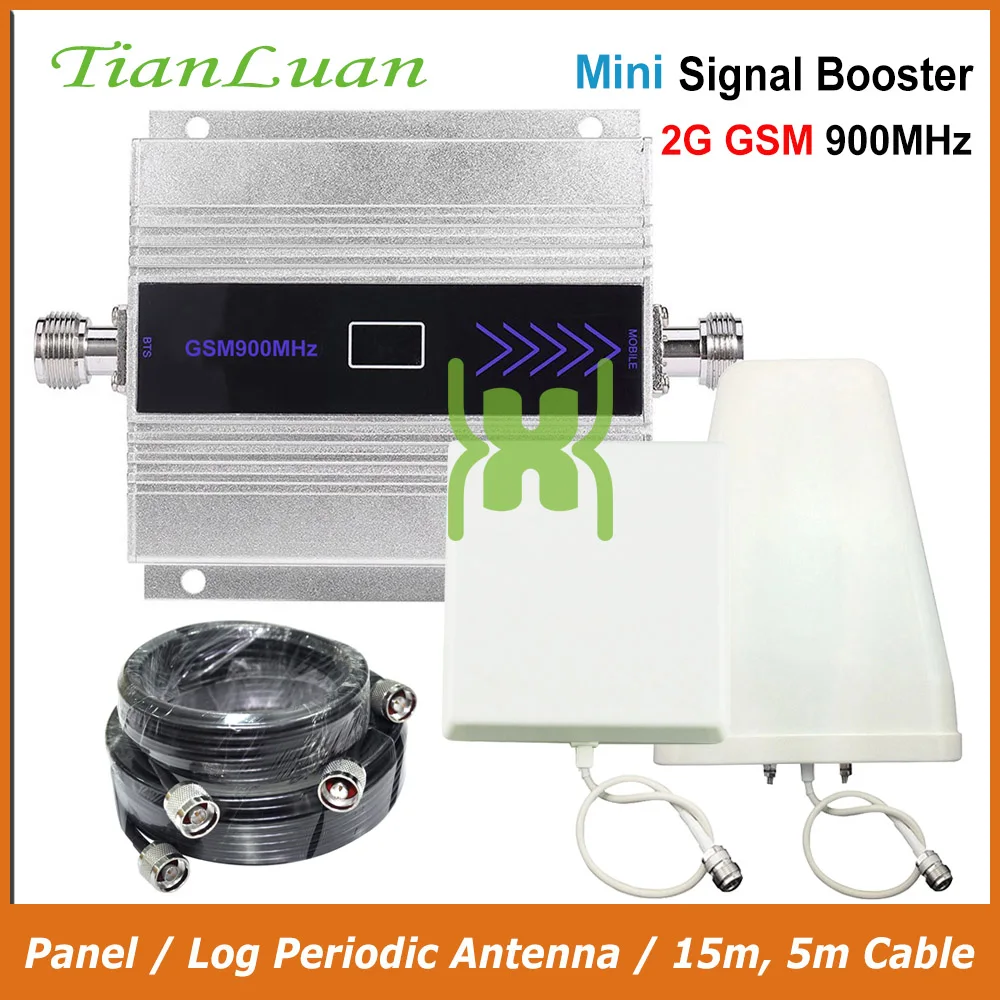 TianLuan الهاتف المحمول GSM 900 ميجا هرتز 2 جرام إشارة الداعم مكرر مكبر للصوت مع لوحة هوائي/سجل الدوري هوائي/ 15 متر 5 متر كابل