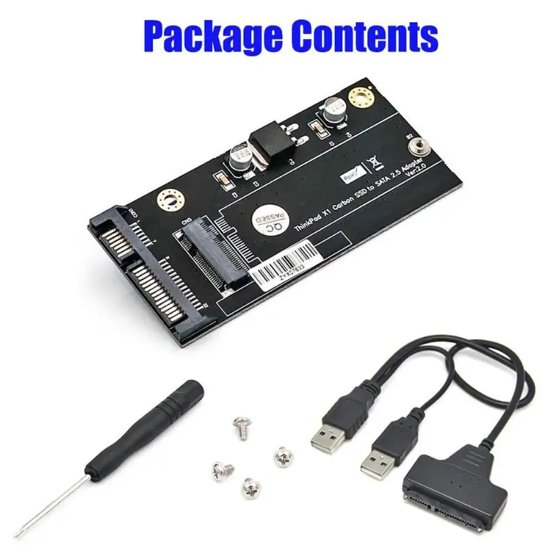 

ALLOYSEED 20+6 Pin SSD to SATA 2.5inch USB 2.0 Converter Adapter Card PC ADD on Card for Lenovo Thinkpad X1 Carbon Ultrabook