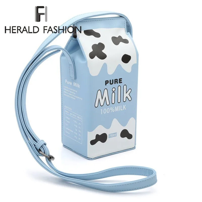 

Herald Fashion Printing Friut Milk Women Shoulder Bags Small Leather Female Messenger Bag Casual Mini Ladies' Phone Cluth Sac