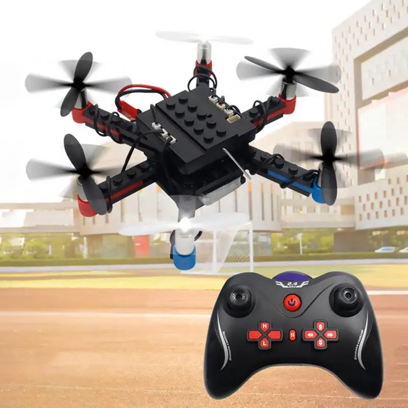 

DIY Multi-function Assembling Building Blocks Four-axis Aircraft Children Remote Control Drone Toy Plane Beautiful Birthday Gift