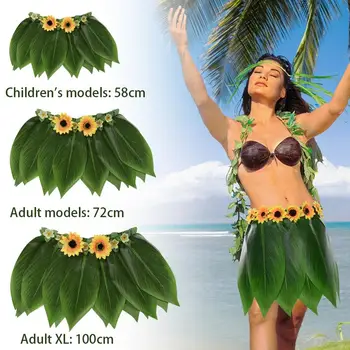 

Hawaiian Party Hula Skirt Simulation Leaves Adult Children Swing Dance Skirts Performance Costumes