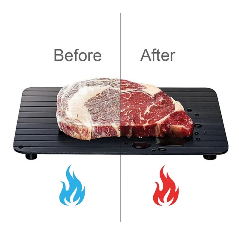 Magic Metal Plate Defrosting Tray Safe Fast Thawing Frozen Meat Quick Defrost Kitchen Tools Gardgets