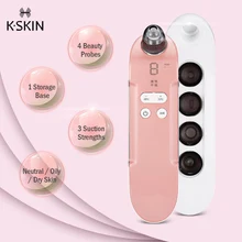 K-SKIN KD803A 3 уровня интенсивности удаления угрей пор Cleaner всасывания Перезаряжаемые Черный инструмент для очистки пор машина для чистки лица