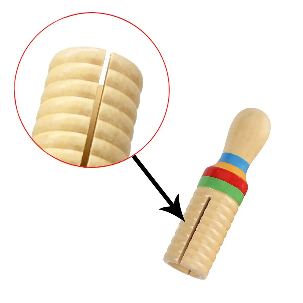 FSTE-деревянная ворона эхолот дерево гуиро с палкой детская музыкальная игрушка ударный инструмент