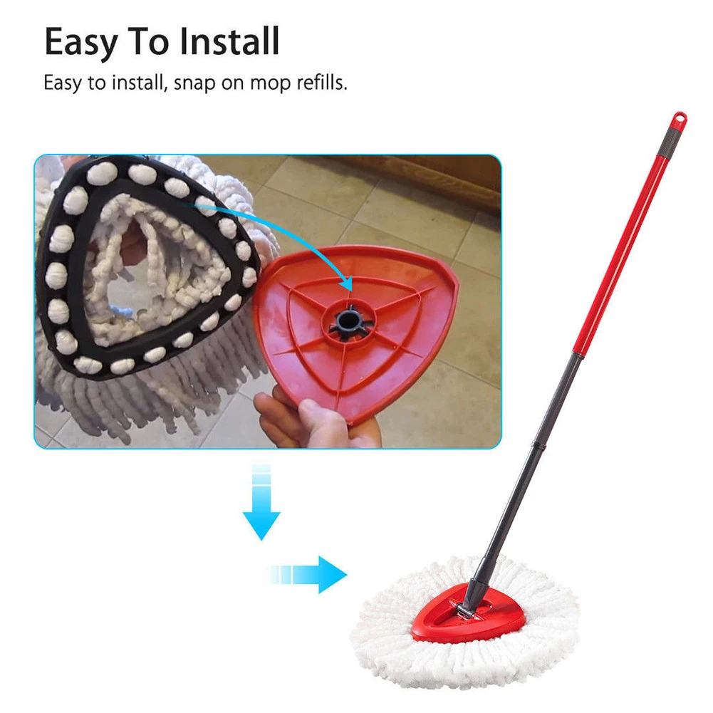 Microfiber Wring Spin Mop Triangle Head Replacement Refill Home Cleaning Tool