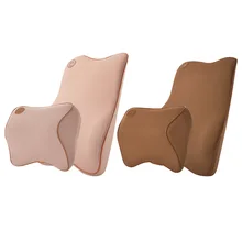 2 шт., автомобильный держатель для сиденья, Автомобильная подушка с памятью, хлопковый подголовник и поясничная поддержка, подушка для головы для женщин, автомобильный стиль