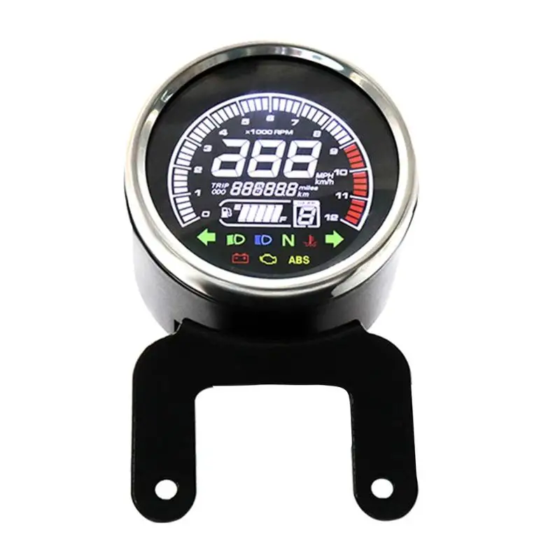 

VODOOL 12V Motorcycle Replacement LCD Light Digital Speedometer Tachometer Odometer Water Temp Fuel Gauge Motorbike Speed Meter