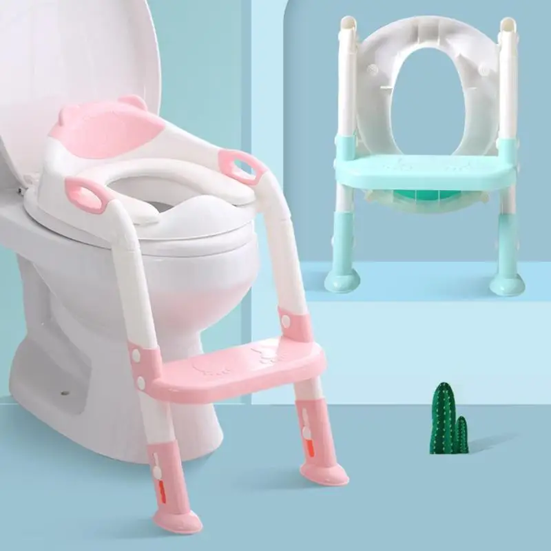 Детское сиденье для унитаза детская тренировочная безопасность сиденье унитаза с регулируемая лестница крышка туалета складной туалет