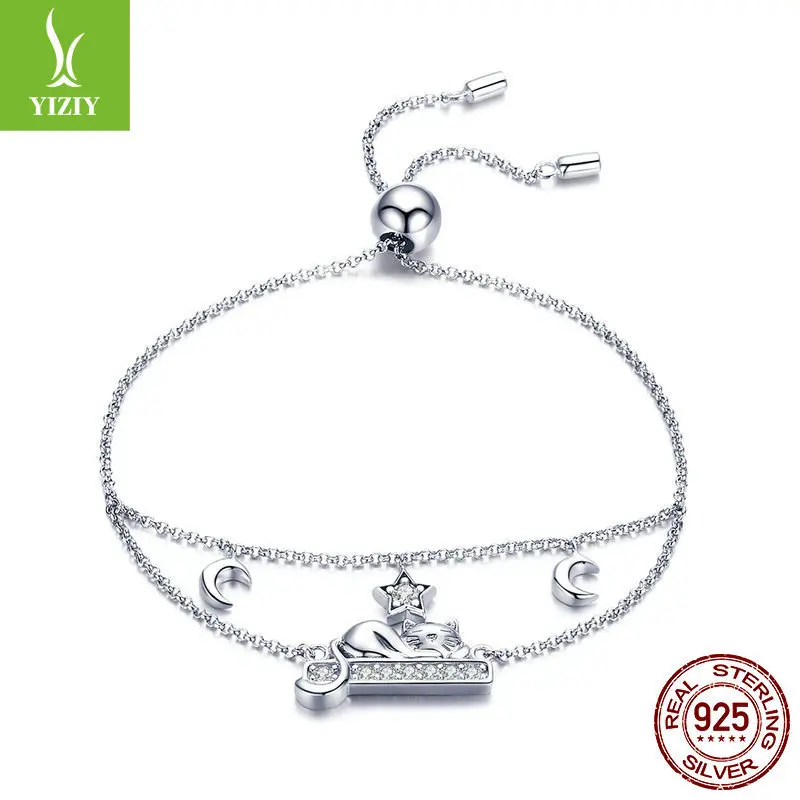 

Silver And Posture Rhyme New Pattern Adorkable Kitty Stay S925 Pure Silver Bracelet Ma'am Can Adjust Silver Bracelet Scb129