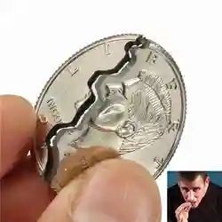 Магия Ripped монета для фокусов Иллюзия и восстановленный подарок забавные Волшебные трюки игрушка складной укус Монеты монета долларовая