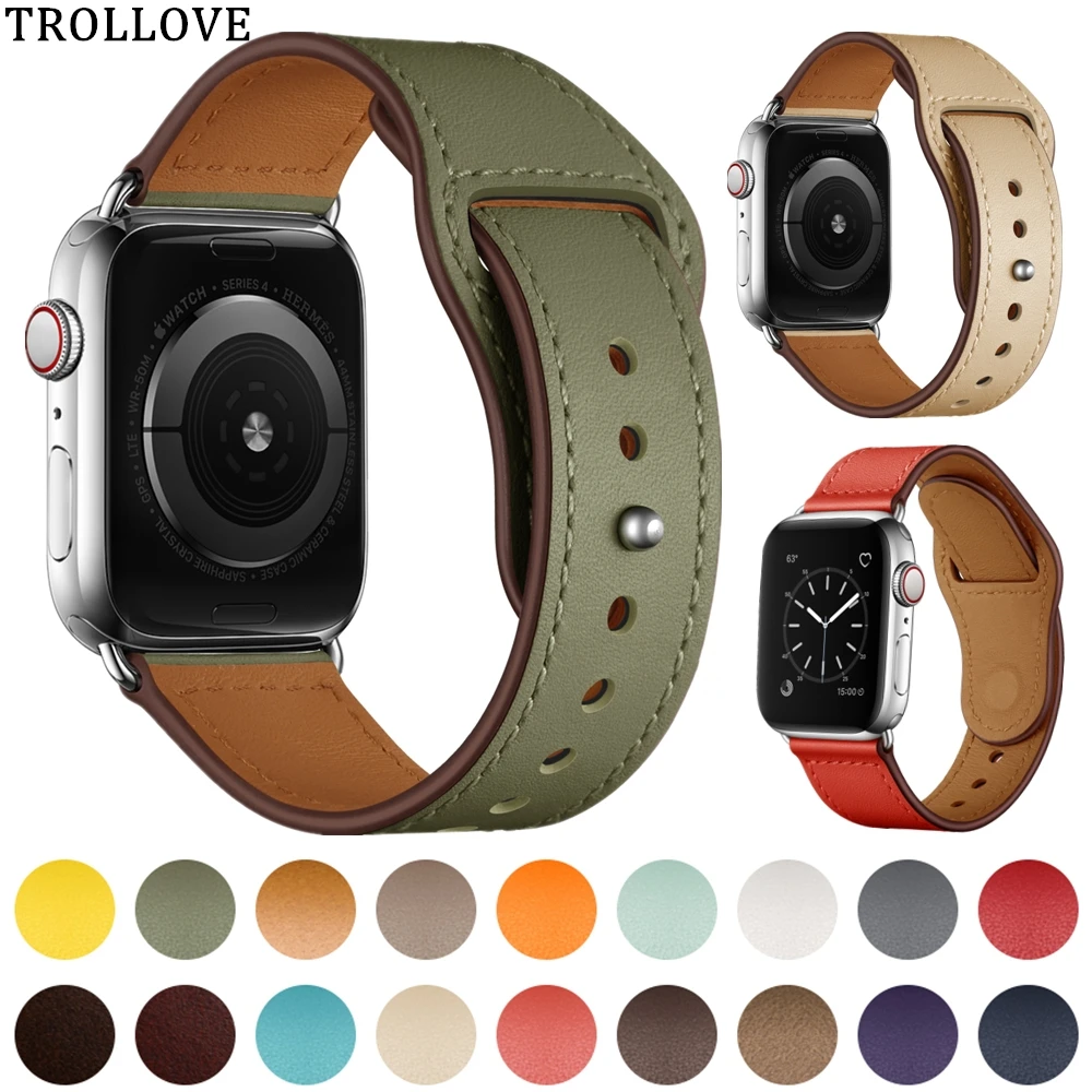 

Loop Band For Apple Watch Series 3 2 1 38MM 42MM Leather Replacement Strap for iwatch 4 40MM 44MM Watchband Bracelet Accessories