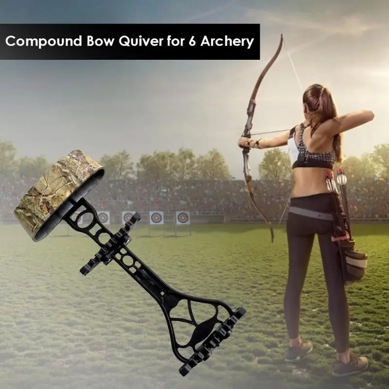 

CP706 Compound Bow Portable Camouflage Quiver for 6 Archery Hunting Arrows Holder Accessories Avoid injuring hands With Plastic