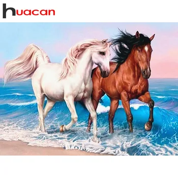 

Huacan 5D DIY Diamond Painting Animal Horse Diamond Mosaic Cross Stitch Embroidery Sale Full Square Rhinestone Home Decor Gift