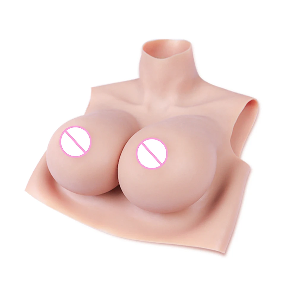 

KOOMIHO C/D/F Cup Realistic Artificial Boobs High Collar Neck Silicone Breast Forms Enhancer Crossdresser Drag Queen Trandsg 2G