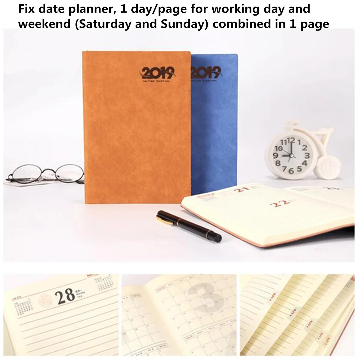 

2019 A5 Note book Planner Organizer for Daily Monthly Planner A5 Leather Notebook Planner Notepad School Stationary Supplies