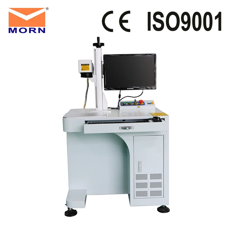  MOPA color Fiber Laser Marking machine engaving nameplate with computer 30w