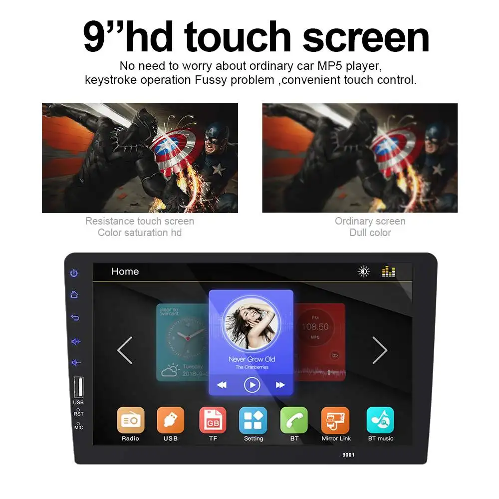 

HD 9inch 1Din for Multimedia Player Auto MP5 Player Radio Car Stereo Automotive FM bluetooth Touchable hands-free phone function
