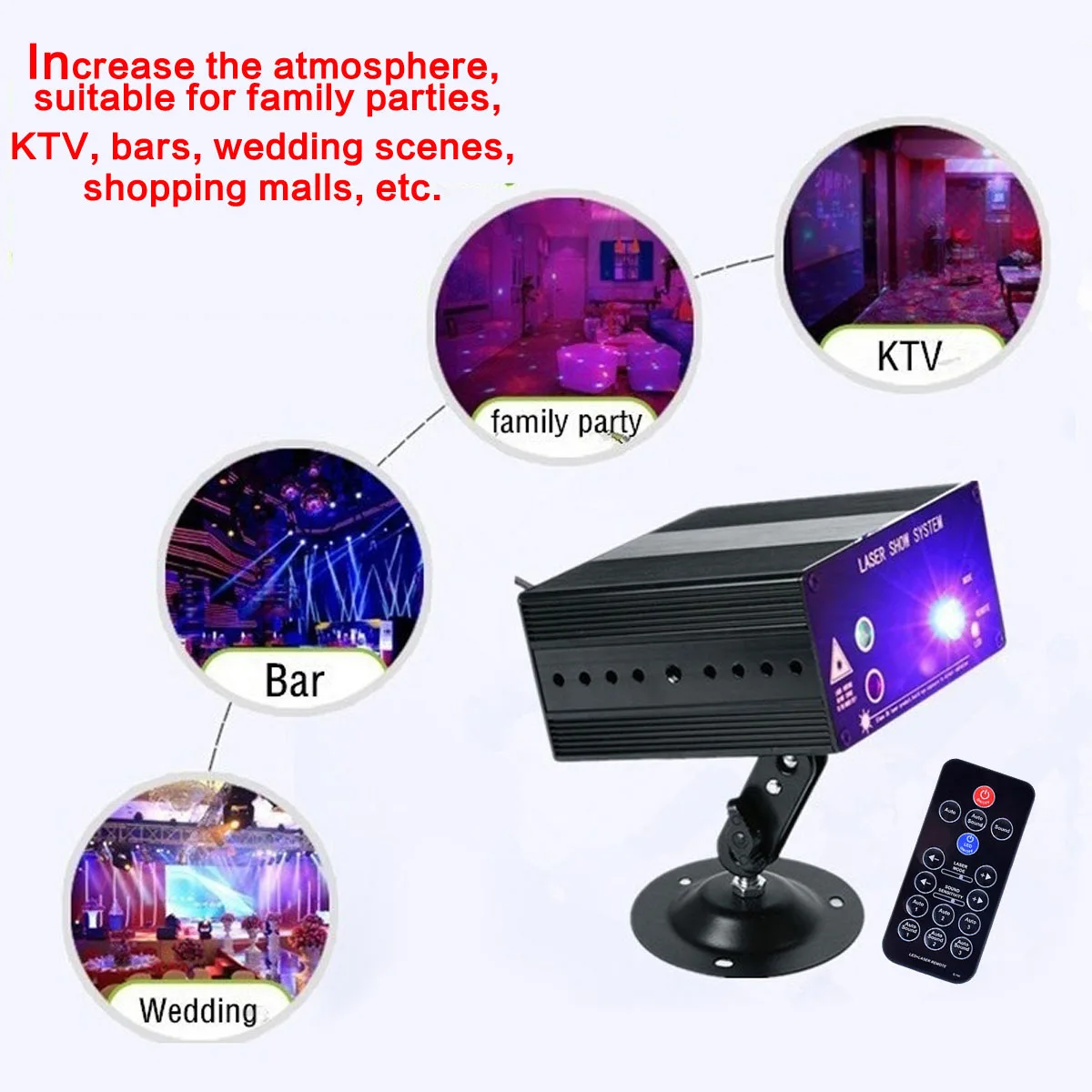 120 أنماط جهاز عرض ليزر ديسكو ضوء DJ حزب ضوء المرحلة RGB مصباح تزيين الحديقة في الهواء الطلق البعيد/الصوت وسيطروا