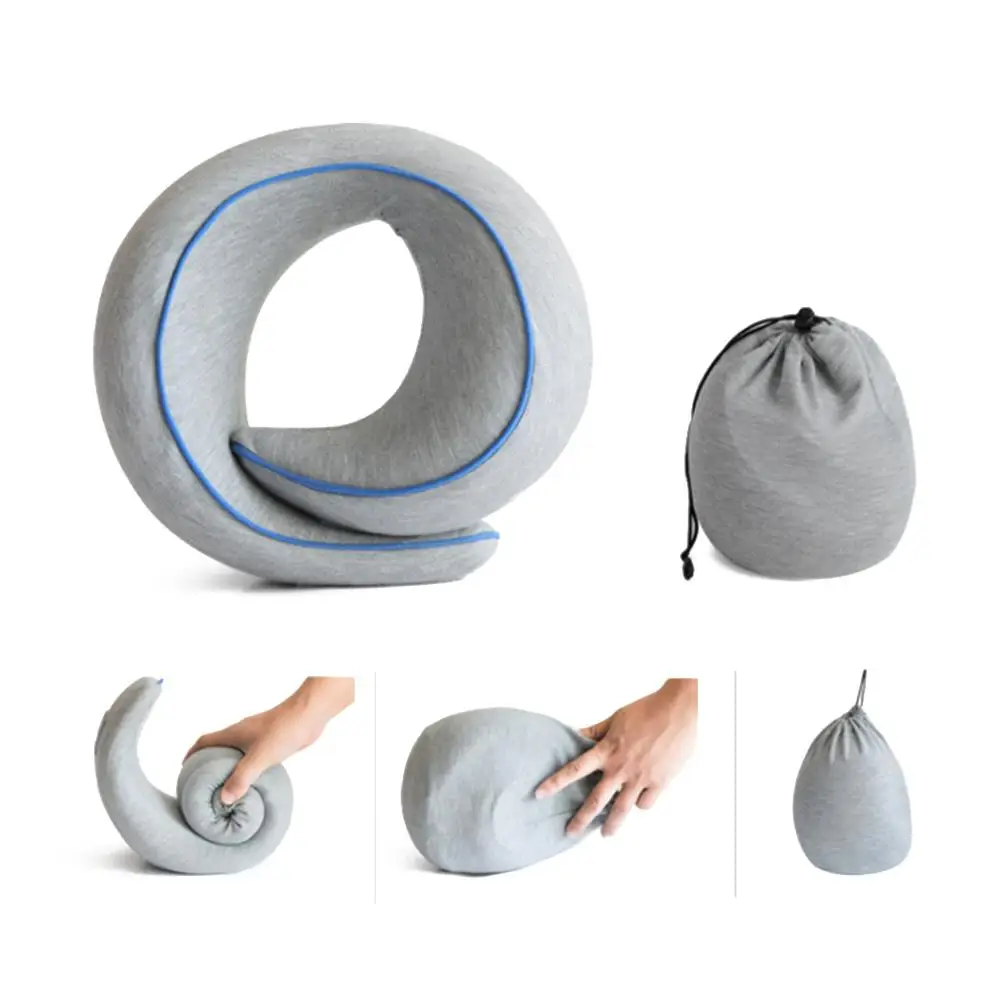 Snail Travel U - Shaped Pillow Portable Storage Memory Cotton Pillow Equipped V-shaped Design With Storage Bag Snail Travel U - Shaped Pillow Portable Storage Memory Cotton Pillow Equipped V-shaped Design With Storage Bag