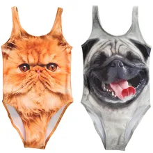 Лидер продаж малыша Одежда для детей; малышей; девочек Одна деталь бикини купальники мультфильм животных кота собаки узор купальный костюм Пляжная одежда От 3 до 10 лет