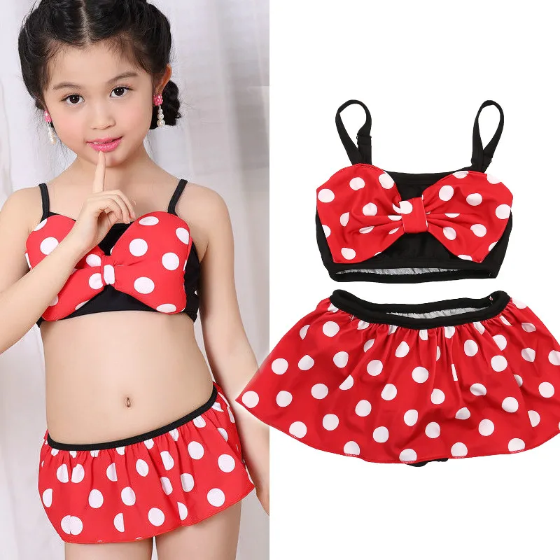 

2019 Summer Kid Baby Girl Swimwear Toddler Baby Minnie Bikini Bathing Suit Beachwear Children Baby Girl Clothing Set Swimsuit