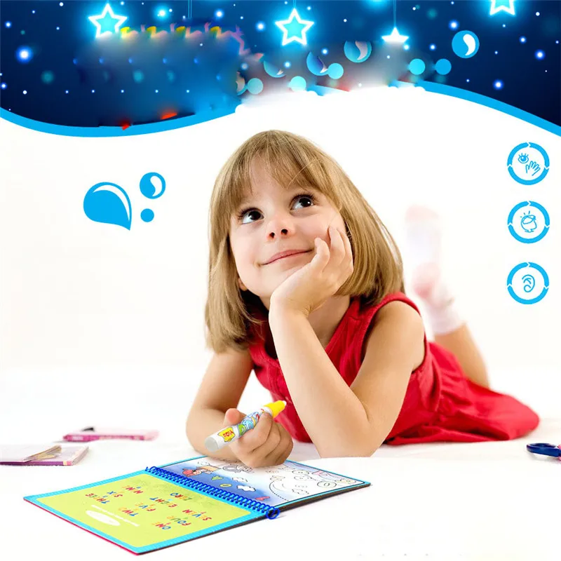 

13 Style Water Drawing Book Coloring Book Doodle Painting Draw Board For Kids Recognize Children Learning Reusable With 1Pcs Pen
