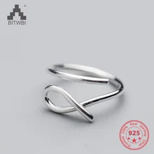 Цена по прейскуранту завода 925 пробы Серебряное модное минимализм открытая линия кольцо ювелирные изделия для женщин