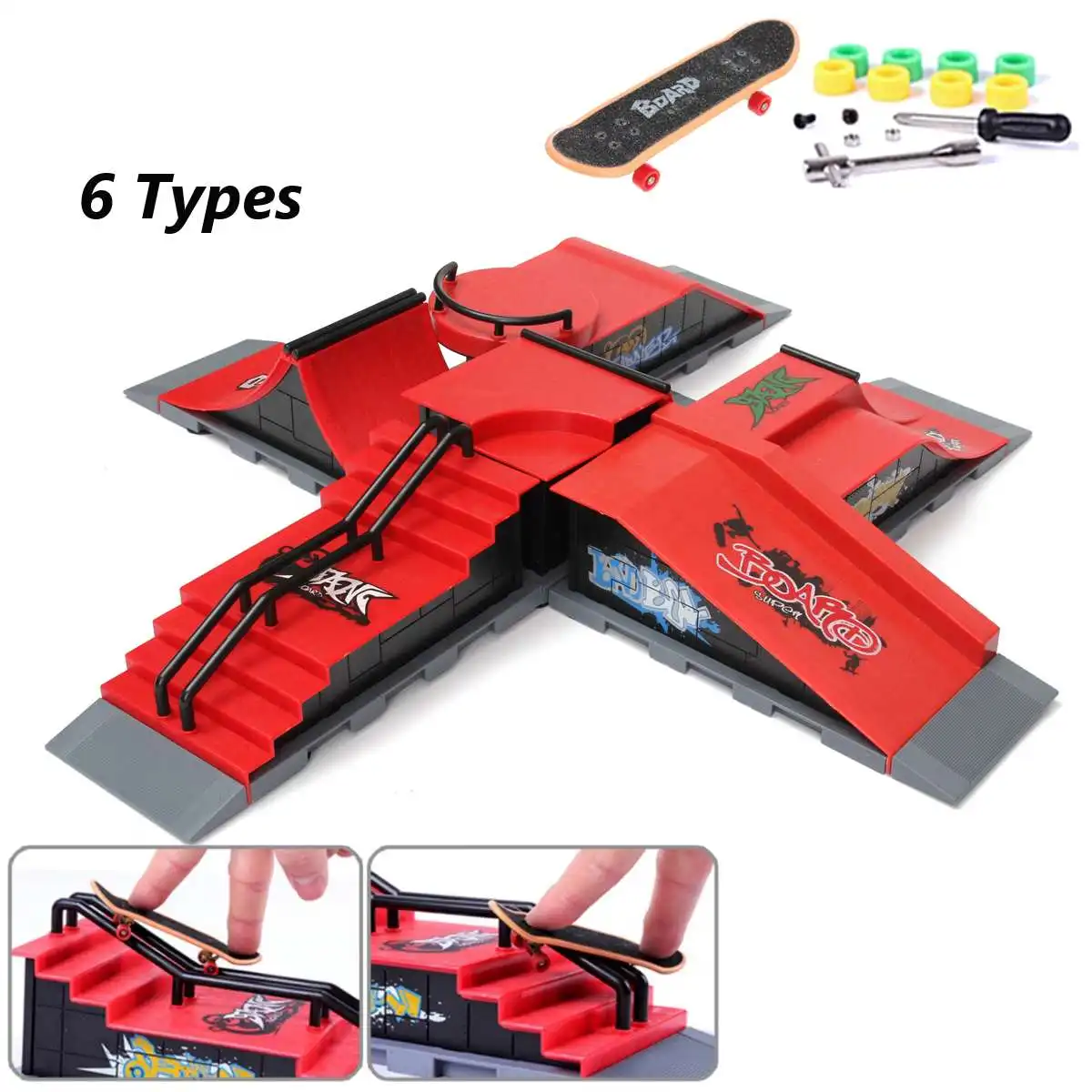 1x Finger скейтборд парк рампы запчасти для Tech Deck Fingerboard Ultimate Parks игрушки на день