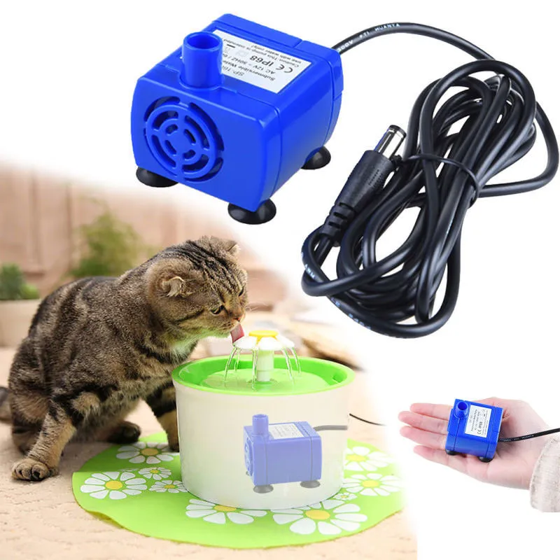 Pet Dog Cat Water Fountain Pump Replacement Submersible Drinking Fountain Pumpin Cat Feeding