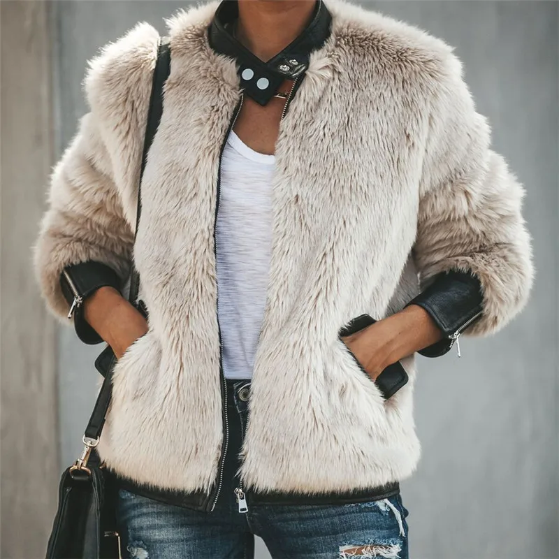 Best hirigin High quality Winter Women Warm Teddy Bear Long Sleeve Fleece Jackets Tops Zip Up Punk Overs