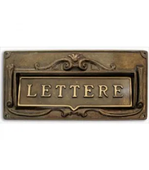 

FERPASA BOCACARTAS CAST FINISH BRASS AGED "LETTERE""