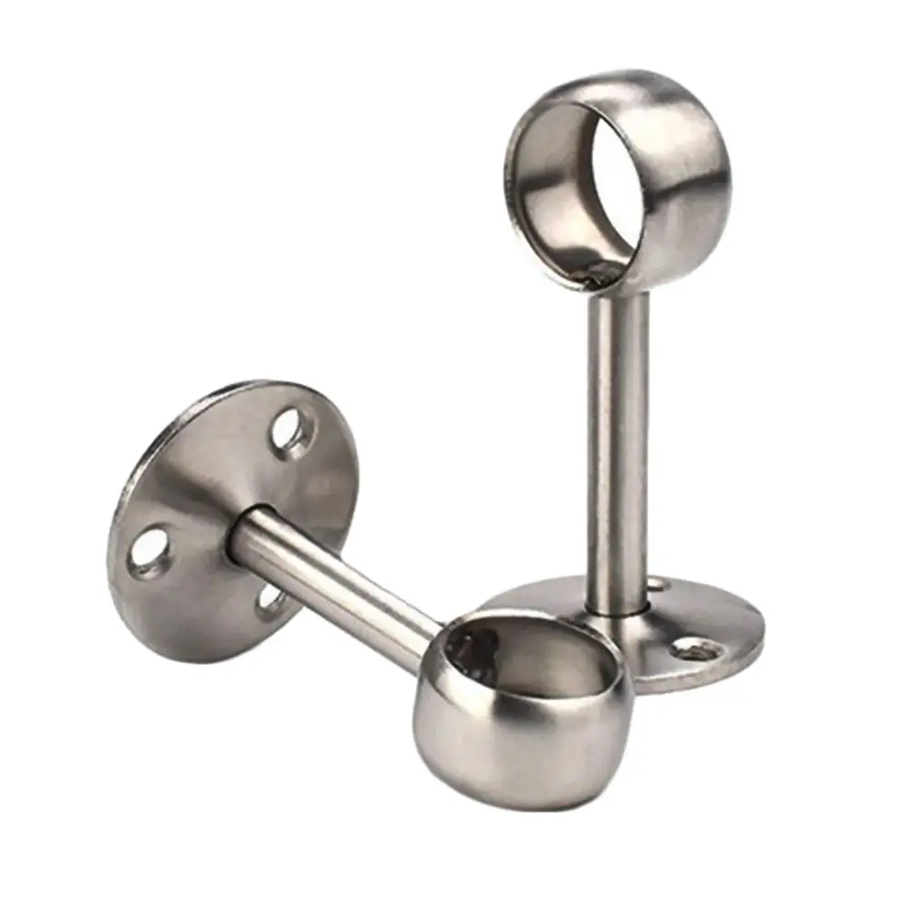 

2Pcs 19/22/25/32mm Flange Bracket Stainless Steel Flange Seat Wardrobe Hanging Clothes Rod Seat Hanger Bracket