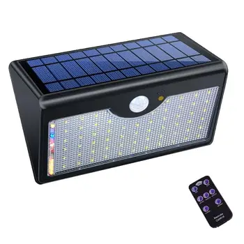 

Black 60 Led Solar Light Motion Sensor Light Wireless Remote Control Waterproof Outdoor Wall Light Garden Light