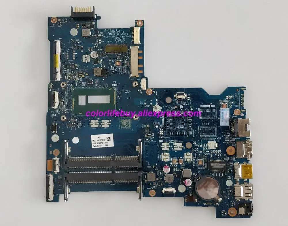 

Genuine 828178-501 828178-601 828178-001 UMA i3-5005U CPU LA-C701P Laptop Motherboard for HP 15-AC Series 15T-AC100 NoteBook PC