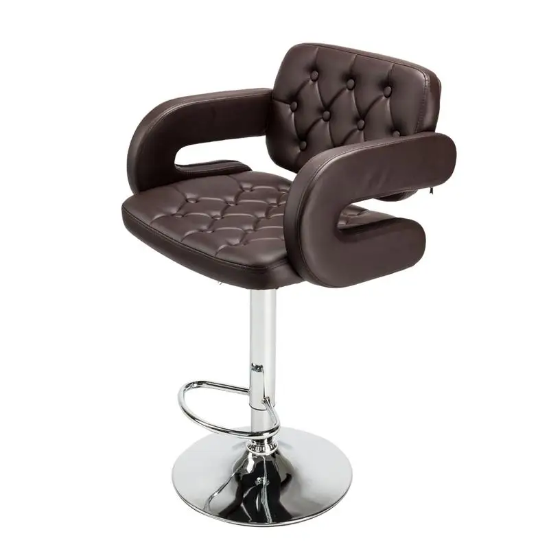 2pcs Adjustable High Type with Disk Armrest Square Backrest Button Design Bar Stools Coffee 2pcs Adjustable High Type with Disk Armrest Square Backrest Button Design Bar Stools Coffee