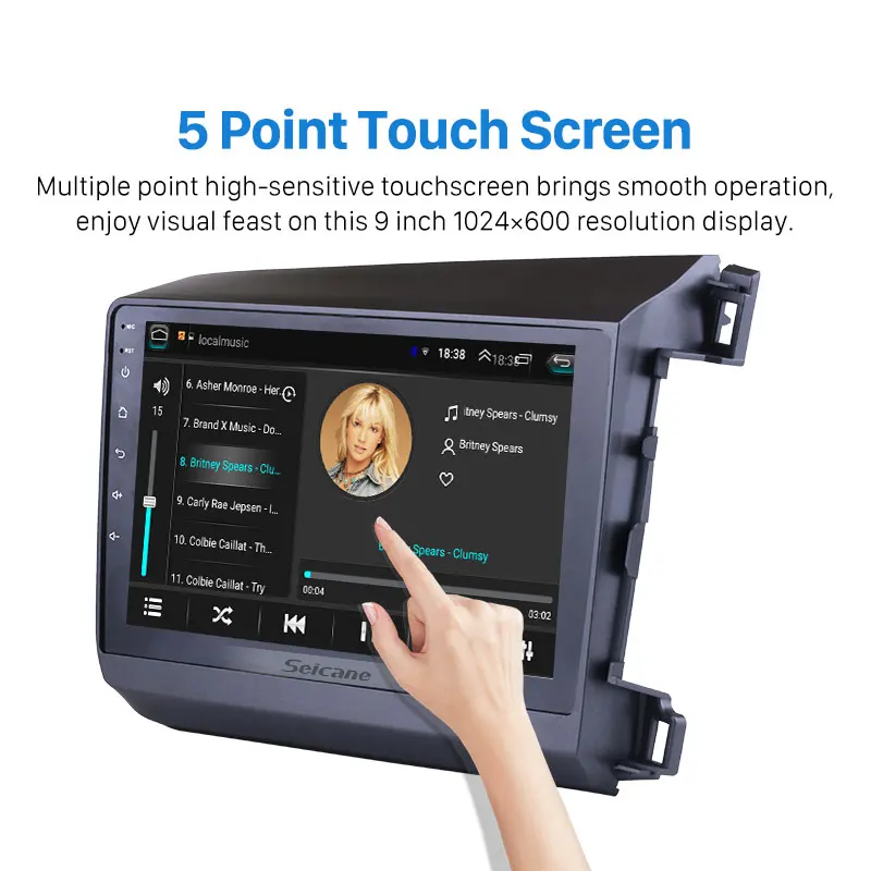 Sale Seicane 9 Inch HD Touchscreen Android 8.1 GPS Navi Bluetooth For 2012 HONDA CIVIC Right Hand Driving WiFi Music Car Radio Player 2