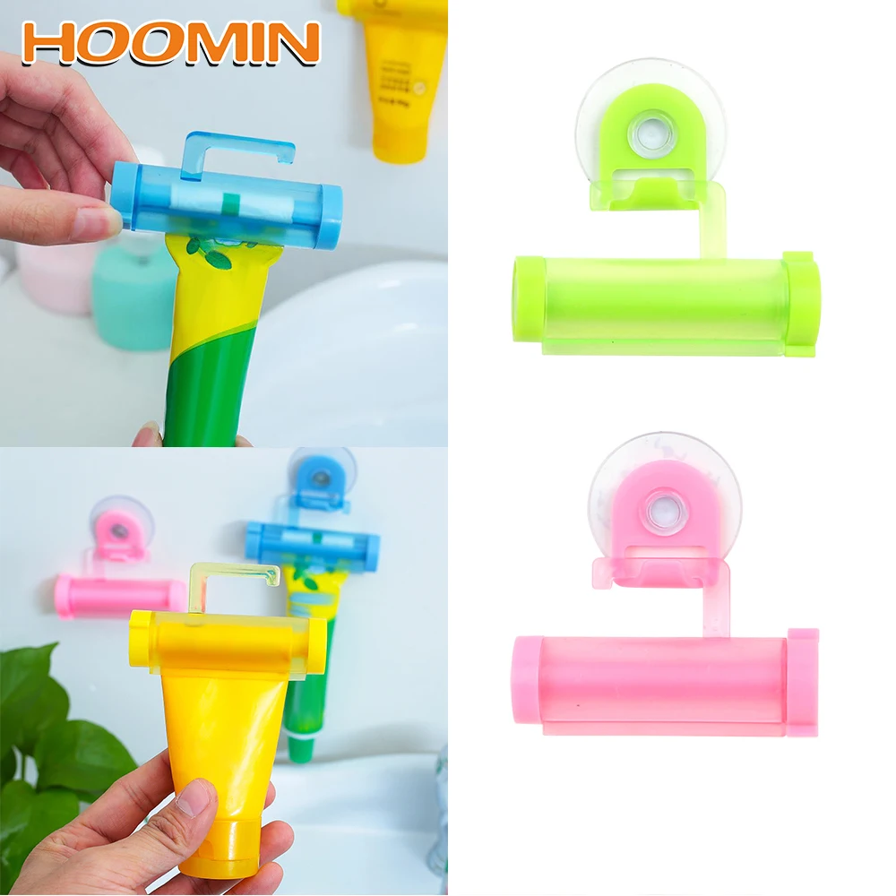 

Toothpaste Dispenser Tube Squeezer Vacuum Sucker Hook Dispenser Squeeze Facial Cleanser Squeezer Clip